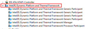 Как удалить intel dynamic platform and thermal framework