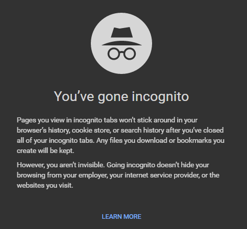 how to change google chrome incognito mode