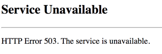 why error 503 service unavailable