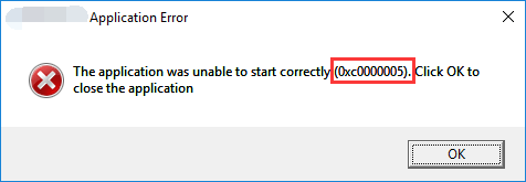 exe application confuse 0x0000005