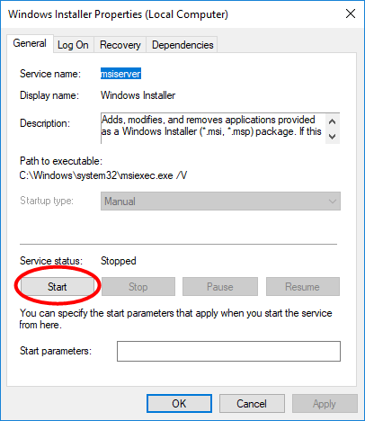 réussite de l'installation ou erreur lors de l'installation de Windows 1603