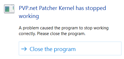 league of legends kernel stopped working