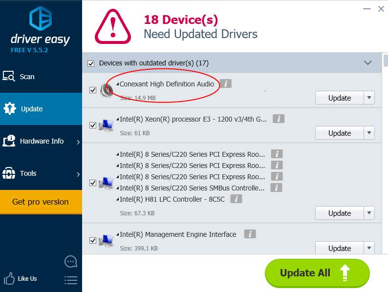 conexant hd audio driver windows 10 pro