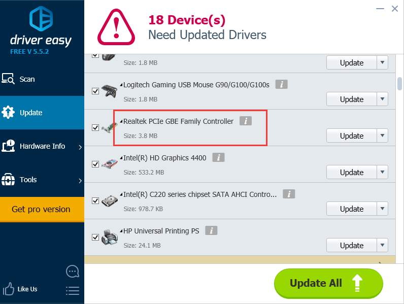 network adapter driver update