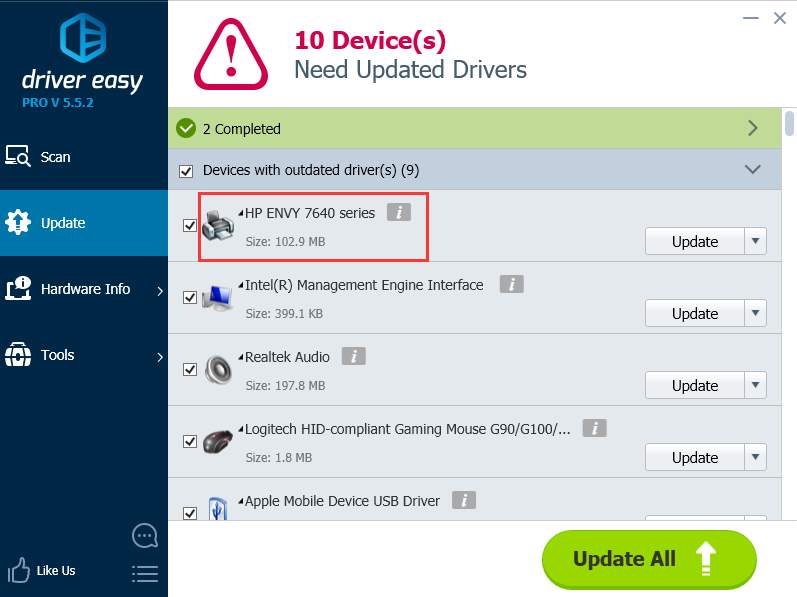 Afskedigelse Flipper vejspærring Fix HP ENVY 7640 Driver Issues. Easily! - Driver Easy
