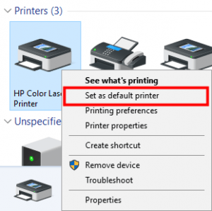 HP printer not printing Issue