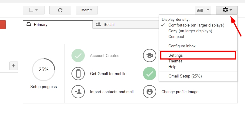 gmail settings are out of date