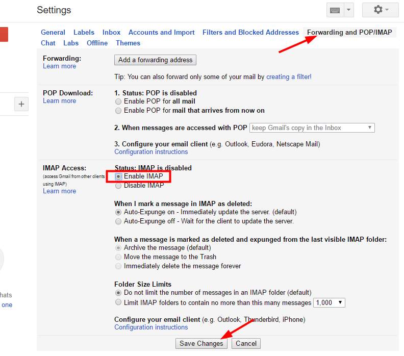 setting mac mail for gmail imap