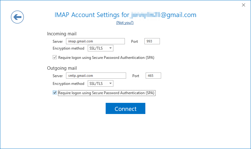 imap not working with canary mail