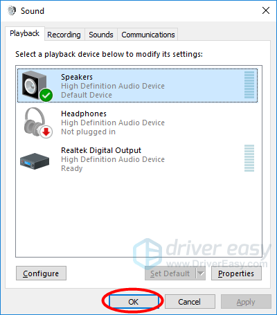 realtek high definition audio not plugged in