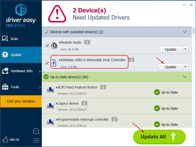 asmedia usb3.1 extensible host controller 1.16.50.1