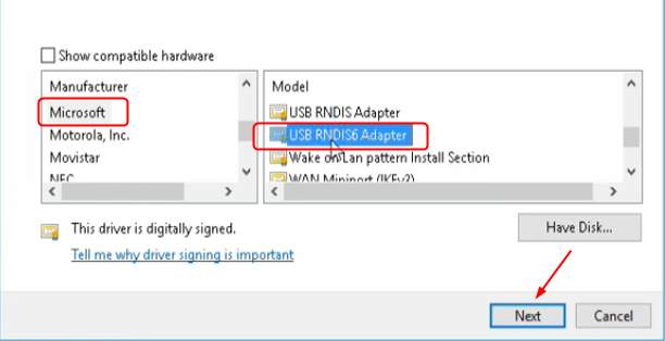 usb tethering driver for windows 10