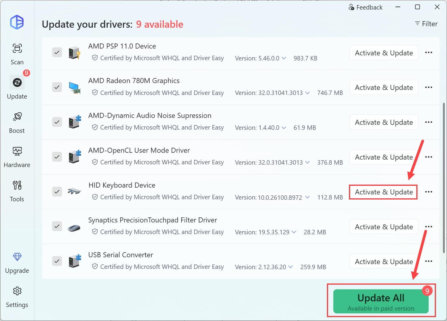 update keyboard driver automatically driver easy