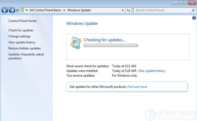 barst Installeren toewijzing Windows Update Not Working, Stuck at Checking for updates [Solved] - Driver  Easy