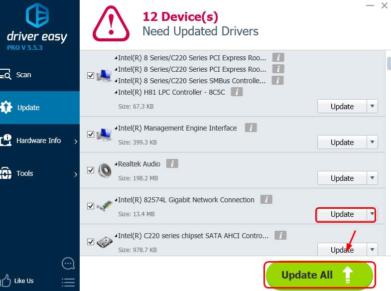 download intel r network connections drivers