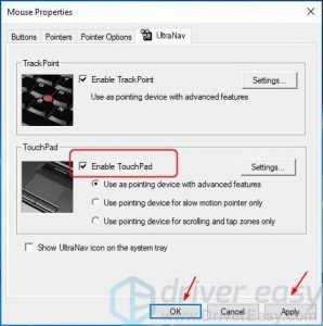 how to enable touchpad windows 10 asus