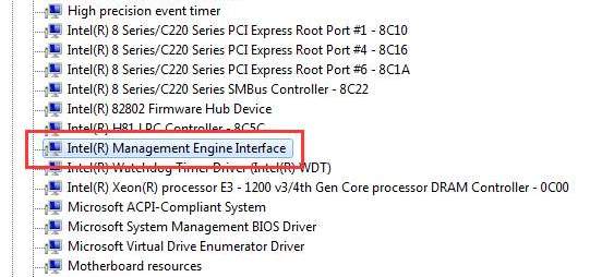 intel r management engine interface driver windows 7 hp