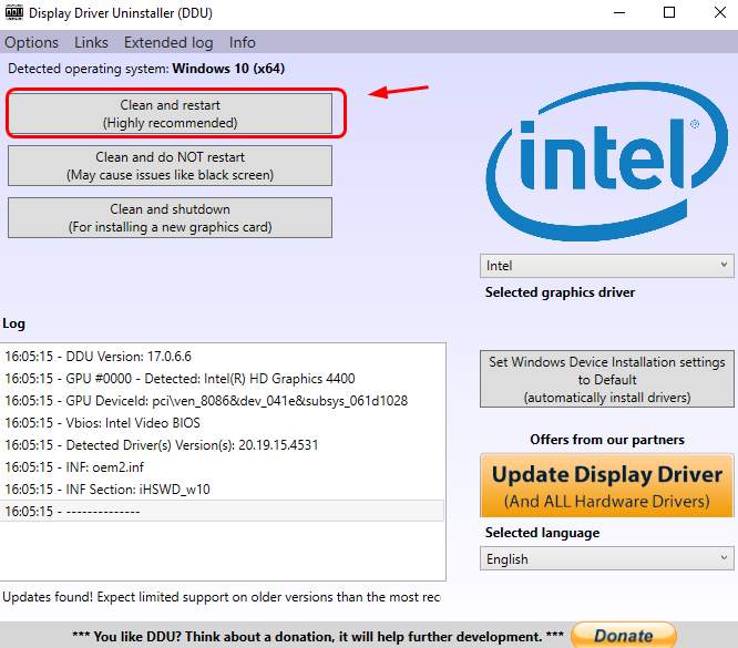 should i uninstall intel graphics driver