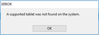 wacom a supported tablet was not found