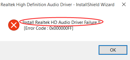 Install Realtek Hd Audio Driver Failure Error Code 0x00000ff - Fryellow