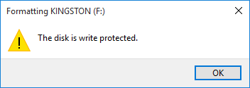 Solved The disk is write-protected on USB, SD card & CD ...