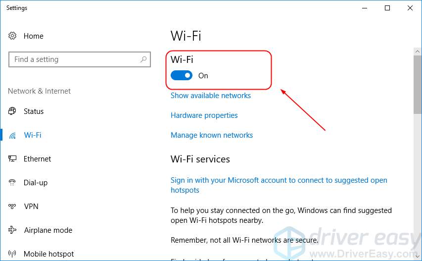 windows 10 wireless capability turned off