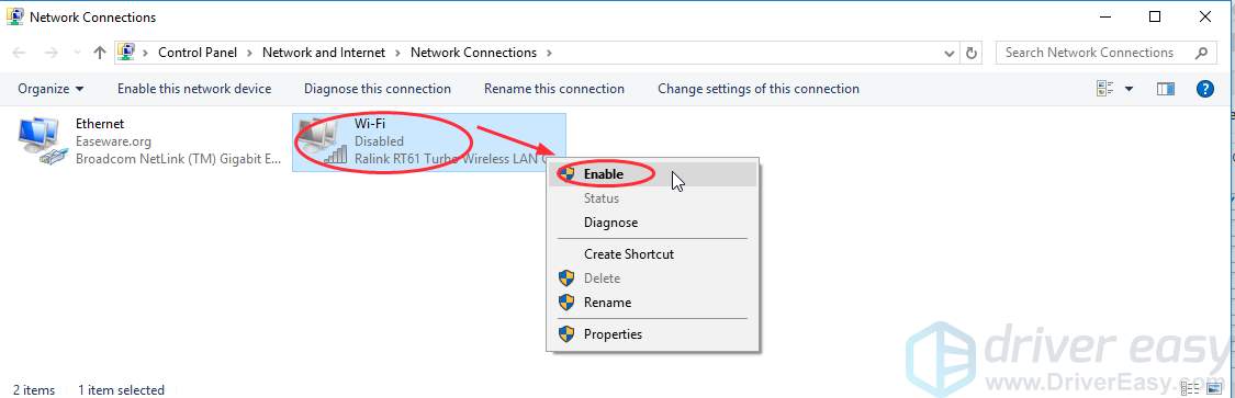 wireless network connection not showing up in windows 7