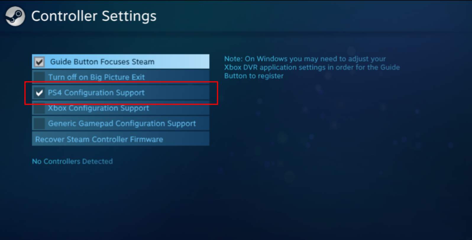 how to map ps4 controller on steam