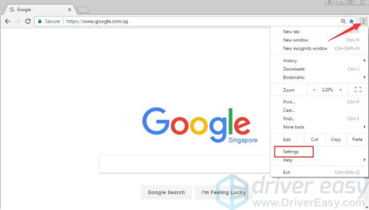 apri le impostazioni di google