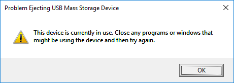 uninstall the usb mass storage driver