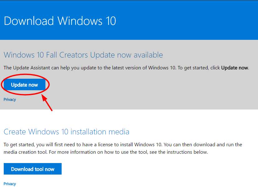 windows 10 media creation tool checking for updates