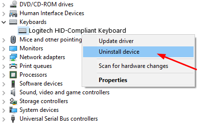 backspace not working windows 10