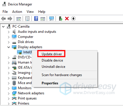 update graphics driver windows 10