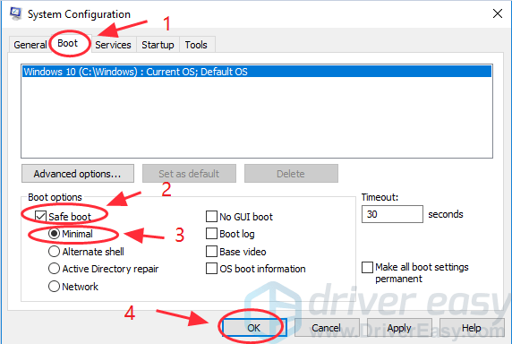 4 click restart to apply the changes then your windows will restart into safe mode - patched windows boot loader detected fortnite