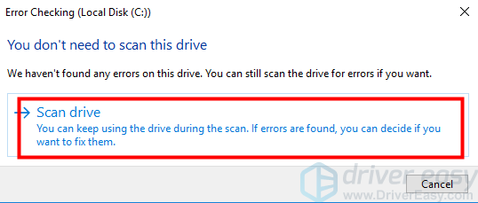 scanning and repairing drive every boot