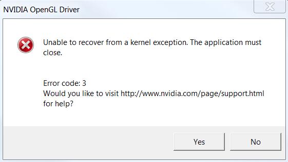 nvidia opengl driver code 3 2