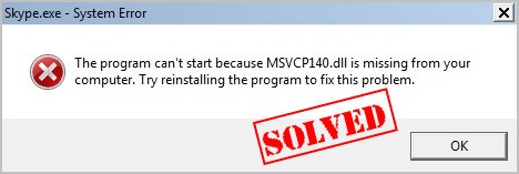 missing msvcp140.dll and vcruntime140.dll. solved