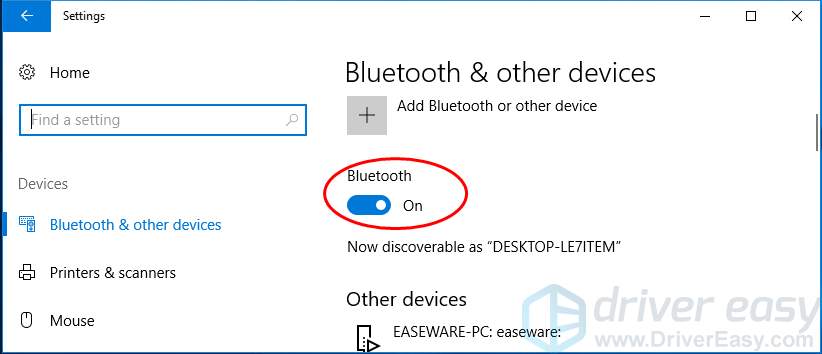 turn on bluetooth windows 10 missing