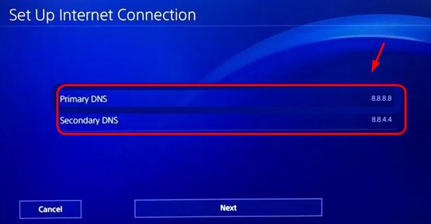 ps4 pro dns settings