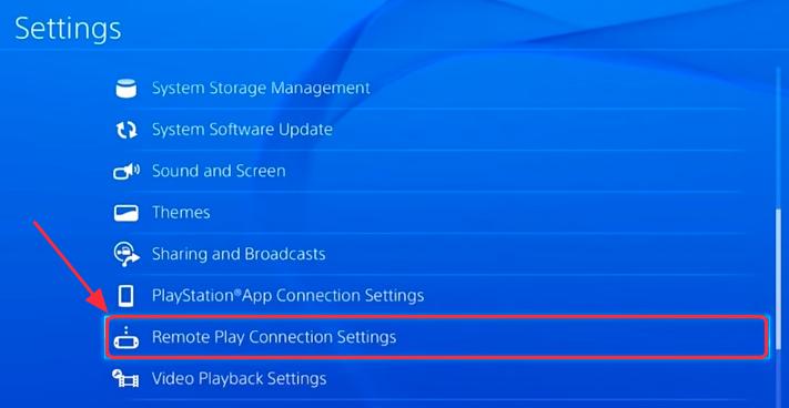 remote play connection settings ps4