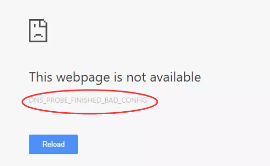 Image result for DNS_PROBE_FINISHED_BAD_CONFIG Error