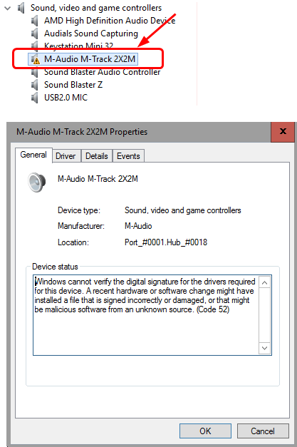 m audio usb driver windows 10