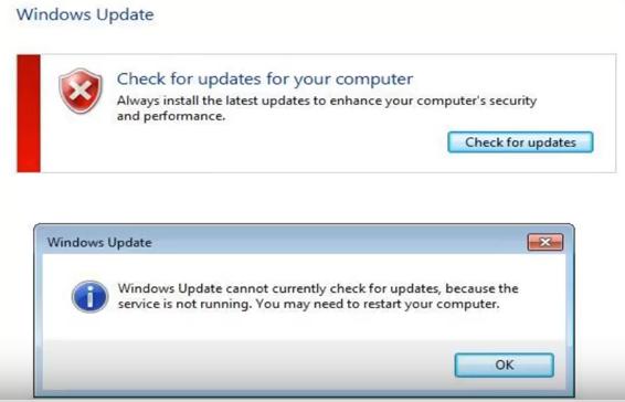 check online for updates from microsoft update missing