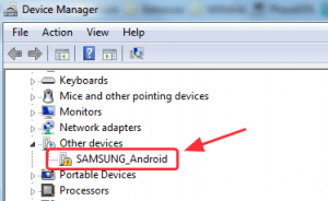 samsung android driver error windows 11