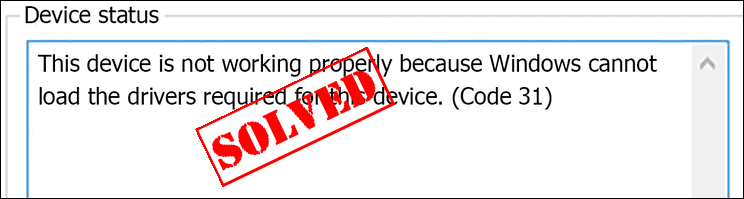 Device Driver Error Code 31 on Windows Device Manager