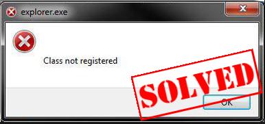 explorer exe class not registered windows 10