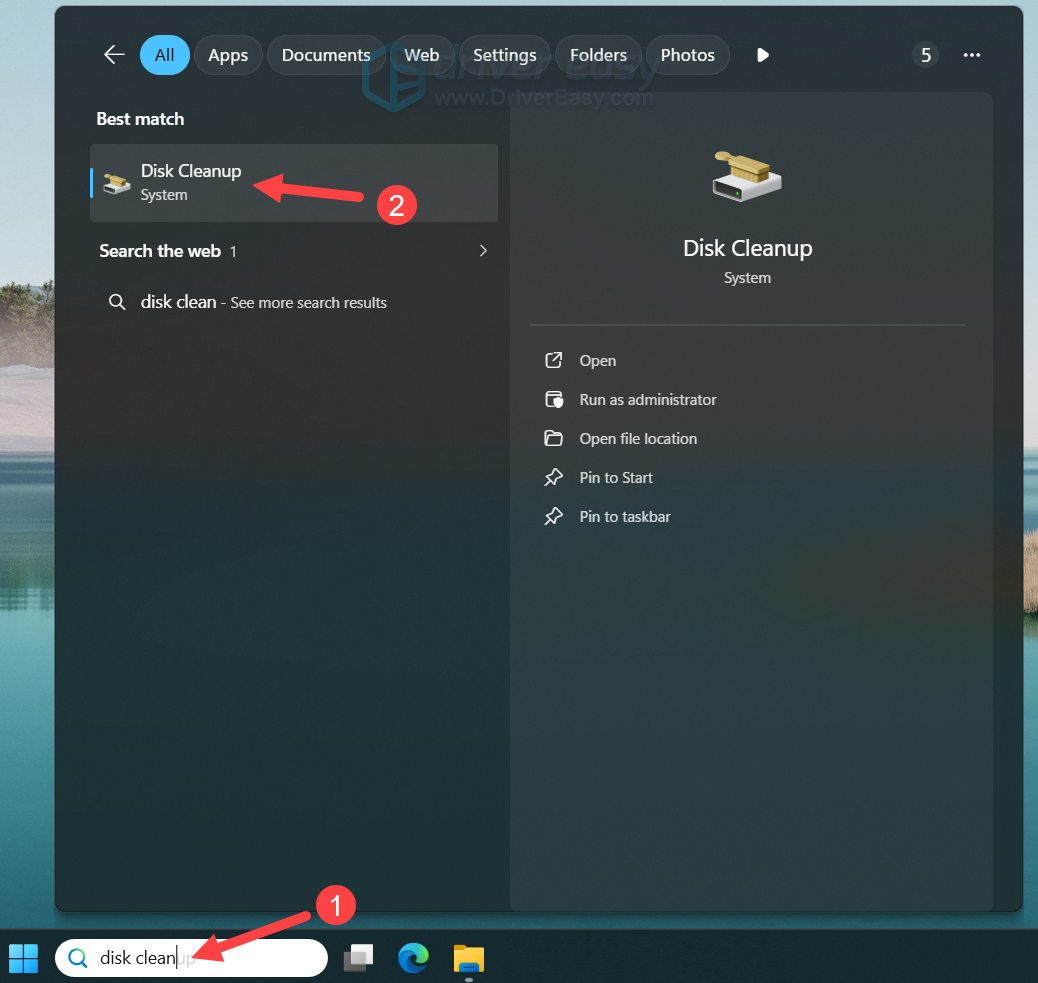 disk cleanup on windows