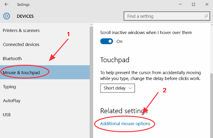 no touchpad tab in mouse settings