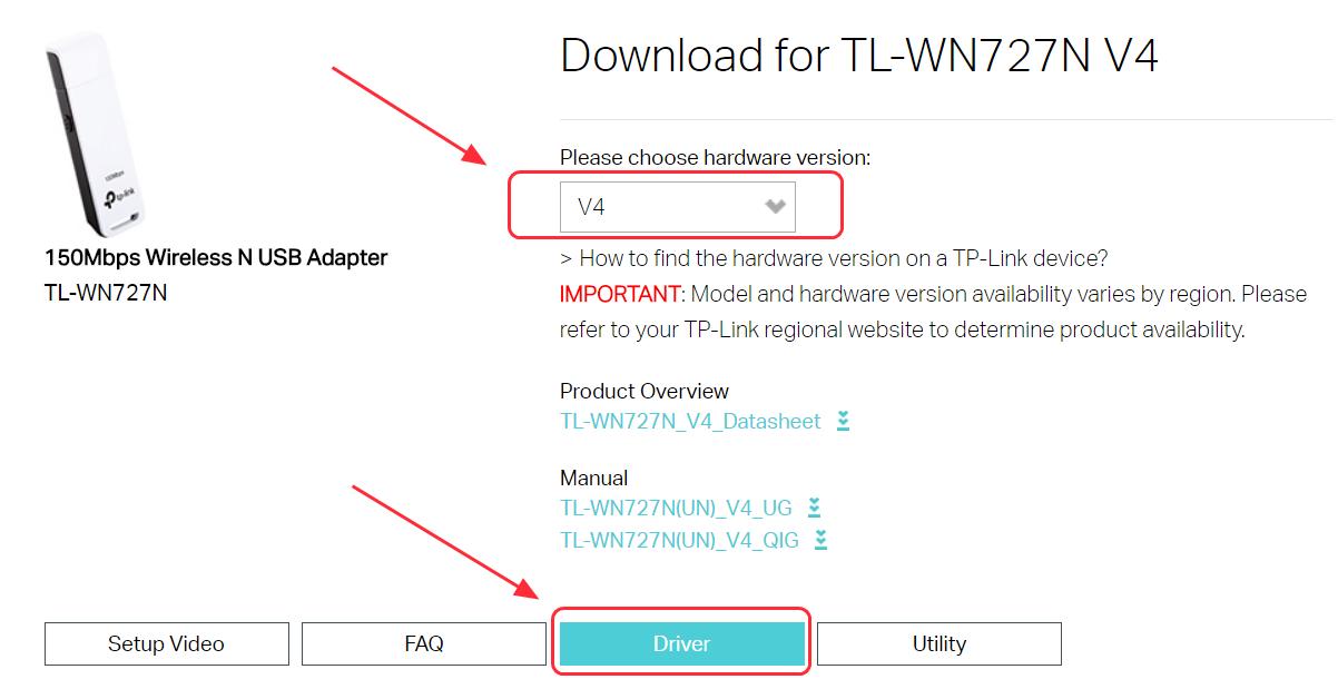 tp-link tl wn727n check hardware version