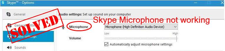 why is skype not working with my mic on pic